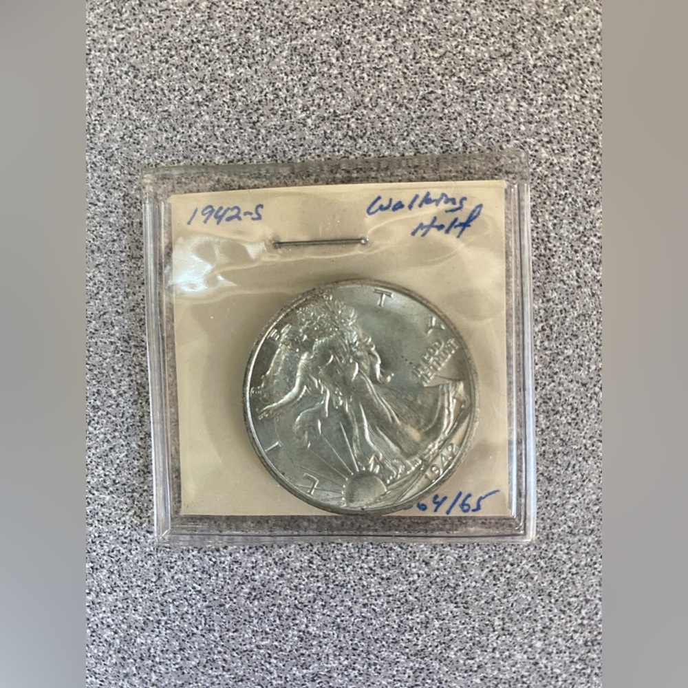 1942-S Walking Liberty Half Dollar Coin - Picture 15 of 16